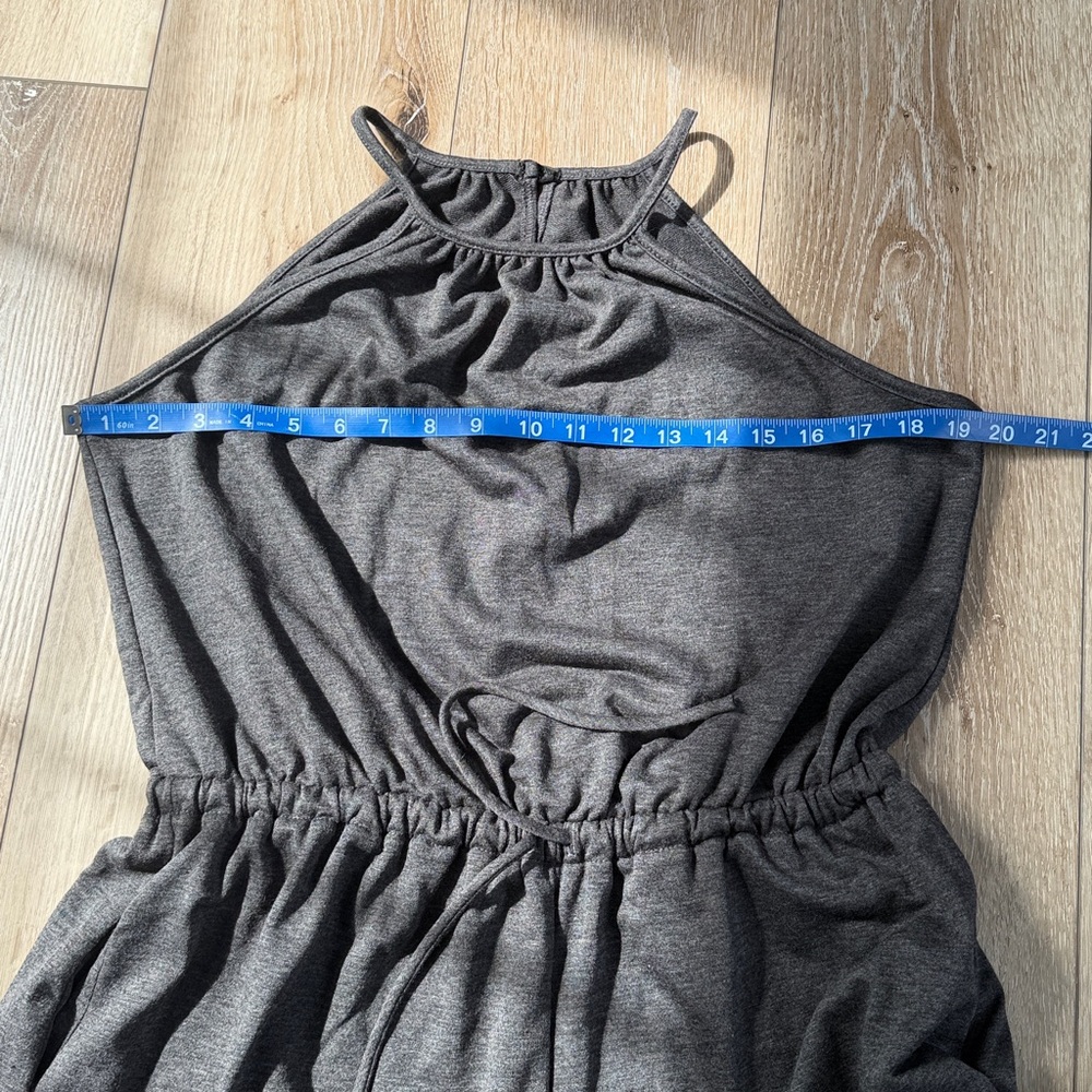 Three Bird Nest Gray Wide Leg Jumpsuit Sleeveless High Neck New - Picture 9 of 9